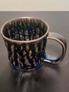 Handcrafted Hand Thrown Studio Art Artisanal Glazed Pottery Mug by Garrett Kern